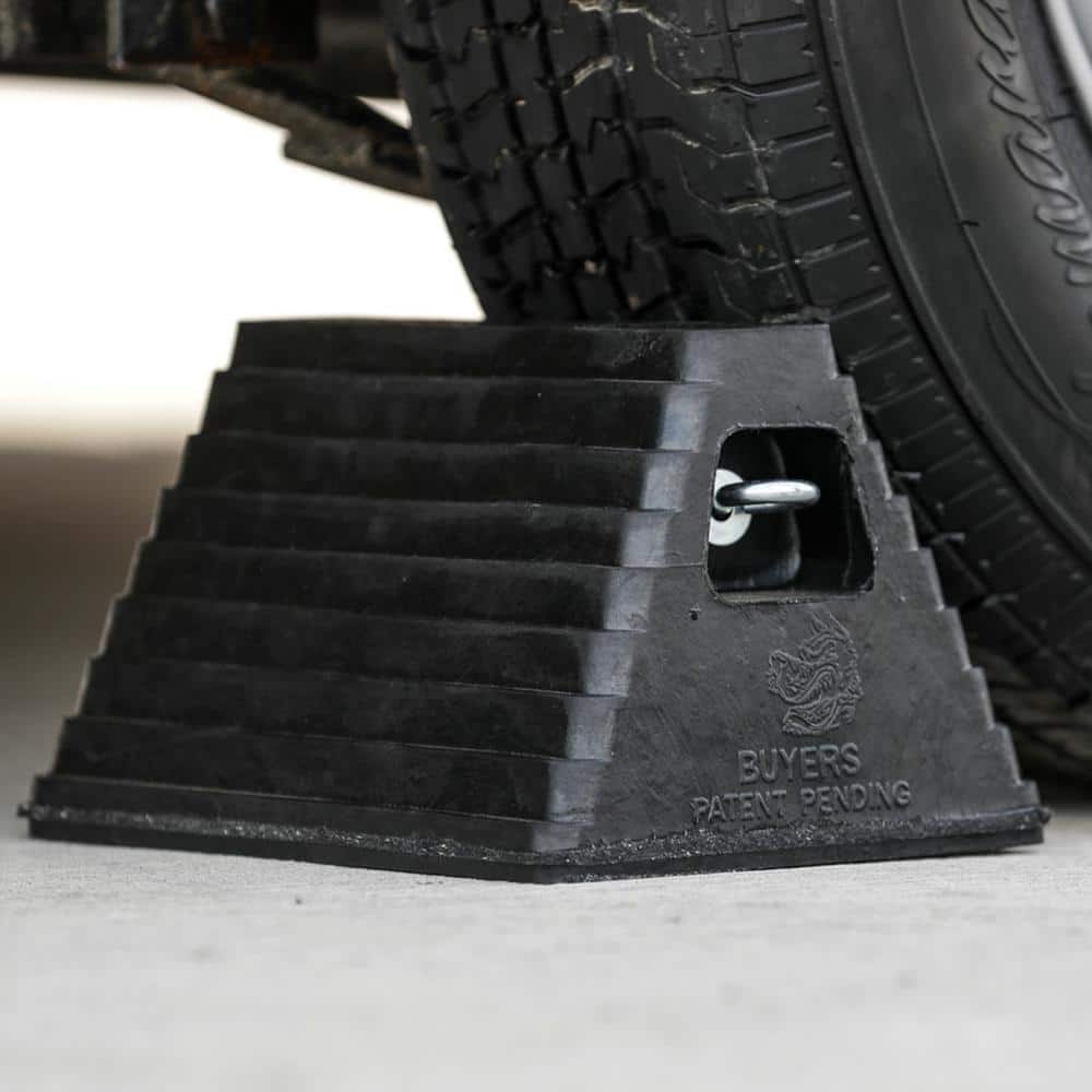 BUYERS PRODUCTS Rubber Wheel Chock with Chain Eye (2)