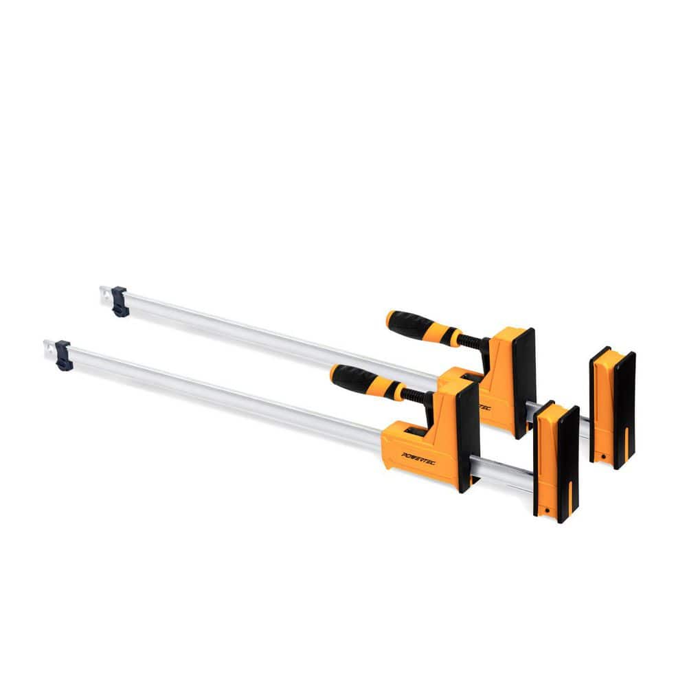 ‎POWERTEC 36 in. Parallel Clamps for Woodworking, 90 Degree Heavy Duty Steel Bar Jaw Clamp Spreader Tool, 2-Pack (1)