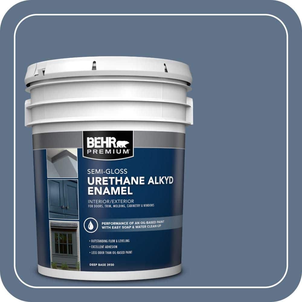 BEHR PREMIUM 5 gal. #580F-6 Lost Atlantis Urethane Alkyd Semi-Gloss Enamel Interior/Exterior Paint
