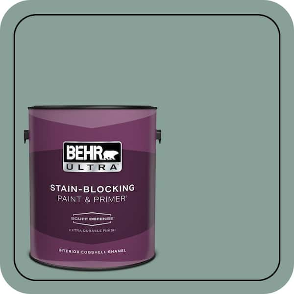 BEHR ULTRA 1 gal. #480F-4 Mermaid Net Extra Durable Eggshell Enamel Interior Paint & Primer (2)