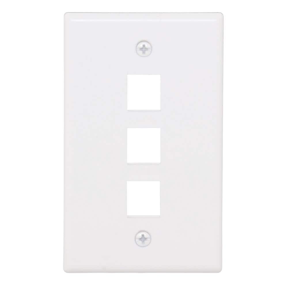 Commercial Electric White 3-Port 1-Decorator/Rocker/1-Duplex Plastic Wall Plate (1-Pack) (2)