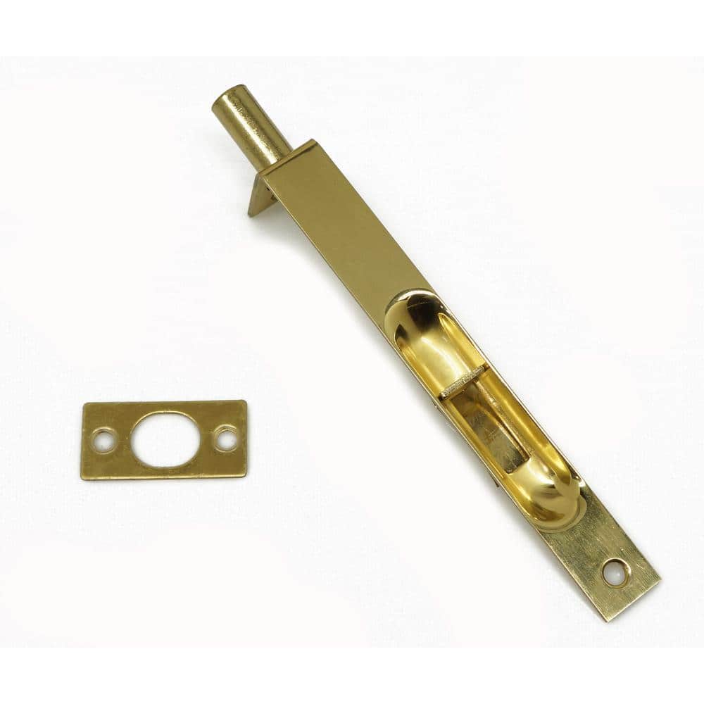 idh by St. Simons 6 in. Solid Brass Flush Bolt with Square End in Polished Brass