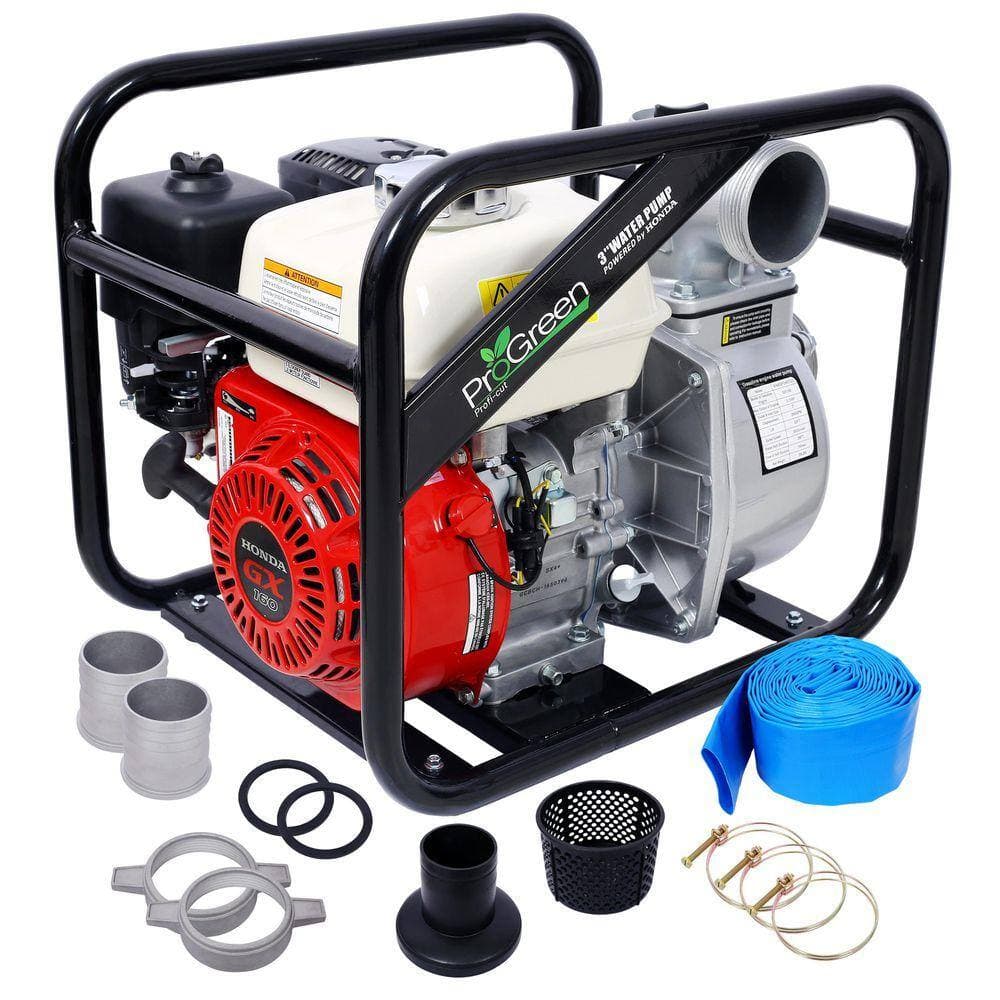 WRIGHTMASTER 5.5 HP Gas 4-Stroke Water Pump, 264 GPM, 98 ft.  Lift, 3 in. Inlet/Outlet, Compact and Easy to Carry (2)