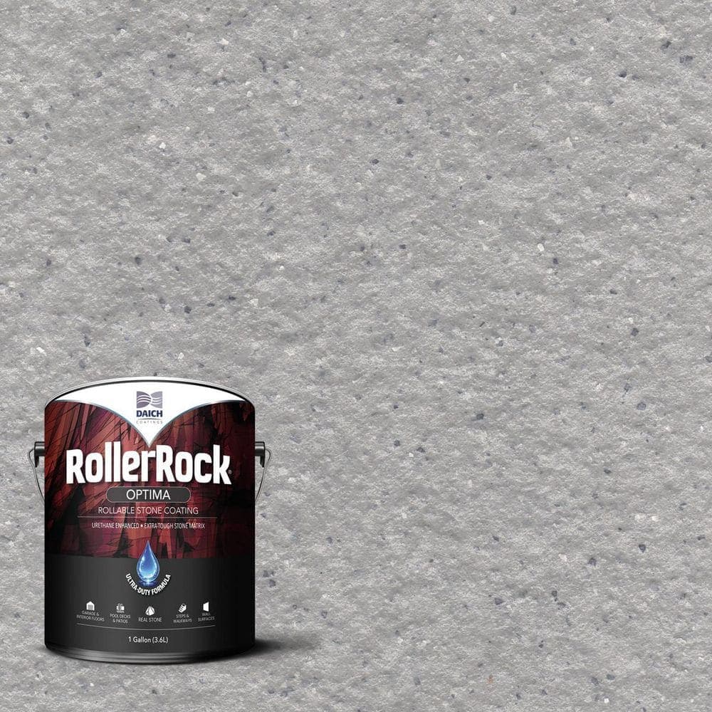 DAICH Roller rock OPTIMA 1 Gal. Shale Grey Satin Self-Priming Concrete Interior/Exterior Porch & Floor Paint (1)