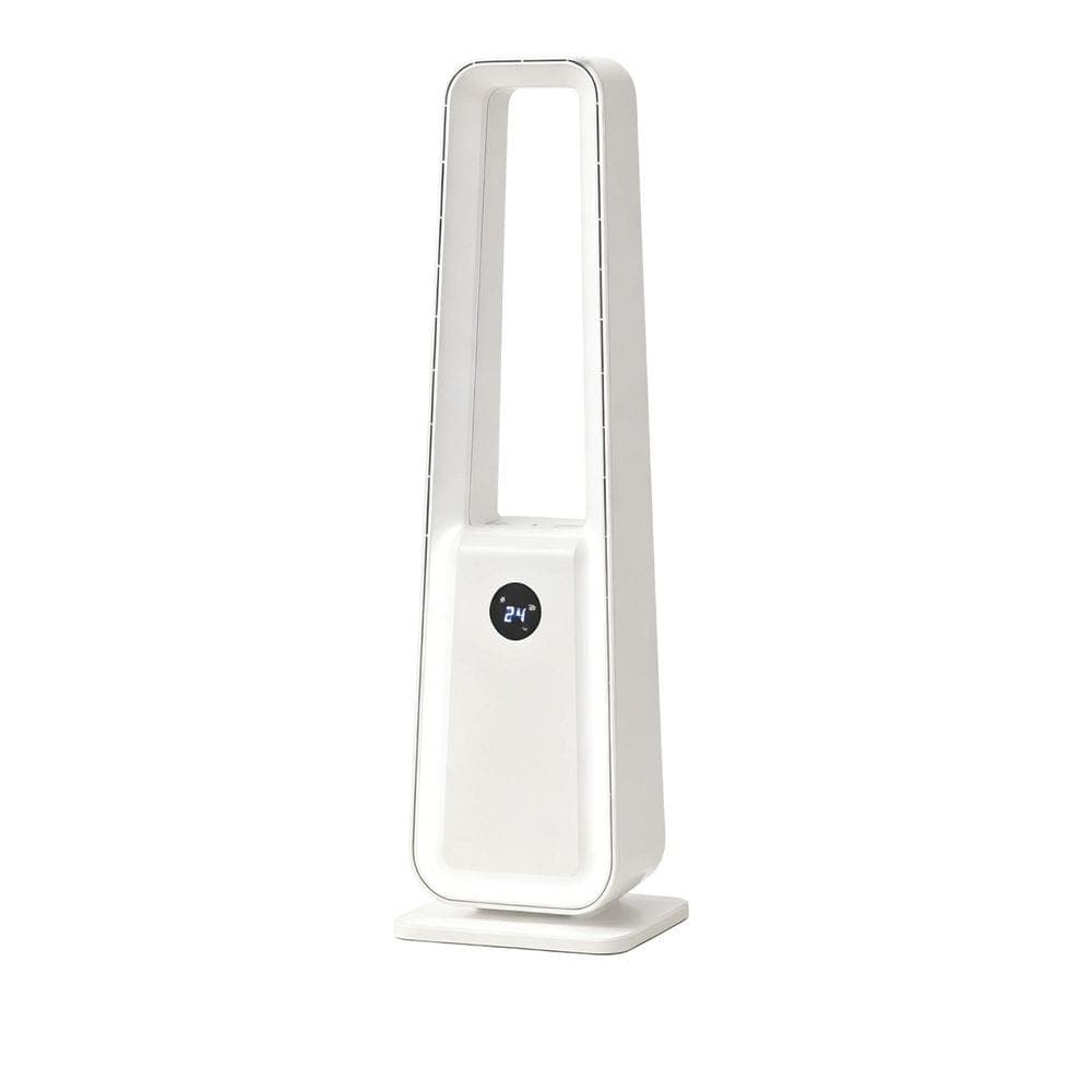 Adrinfly 36 in. 12-Speeds Bladeless Tower Fan in White with Remote, 4-LED Color, 12H Timer, Wide Oscillating for Home, Office (1)