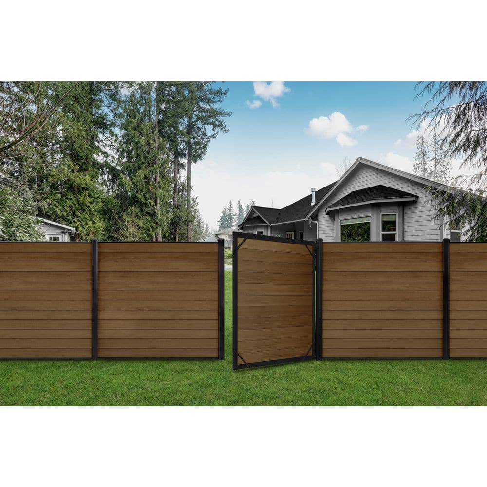 CREATIVE SURFACES Composite Fence Series 3.15 in. x 3.15 in. x 96.06 in. Aluminum In-Ground Gate Post (2)