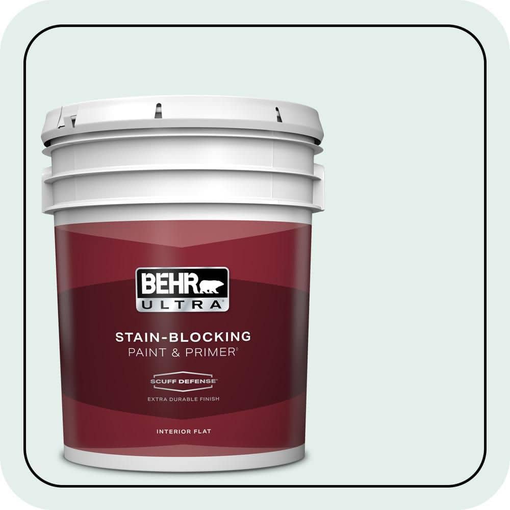 BEHR ULTRA 5 gal. #W-D-510 Waterfall Mist Extra Durable Flat Interior Paint & Primer