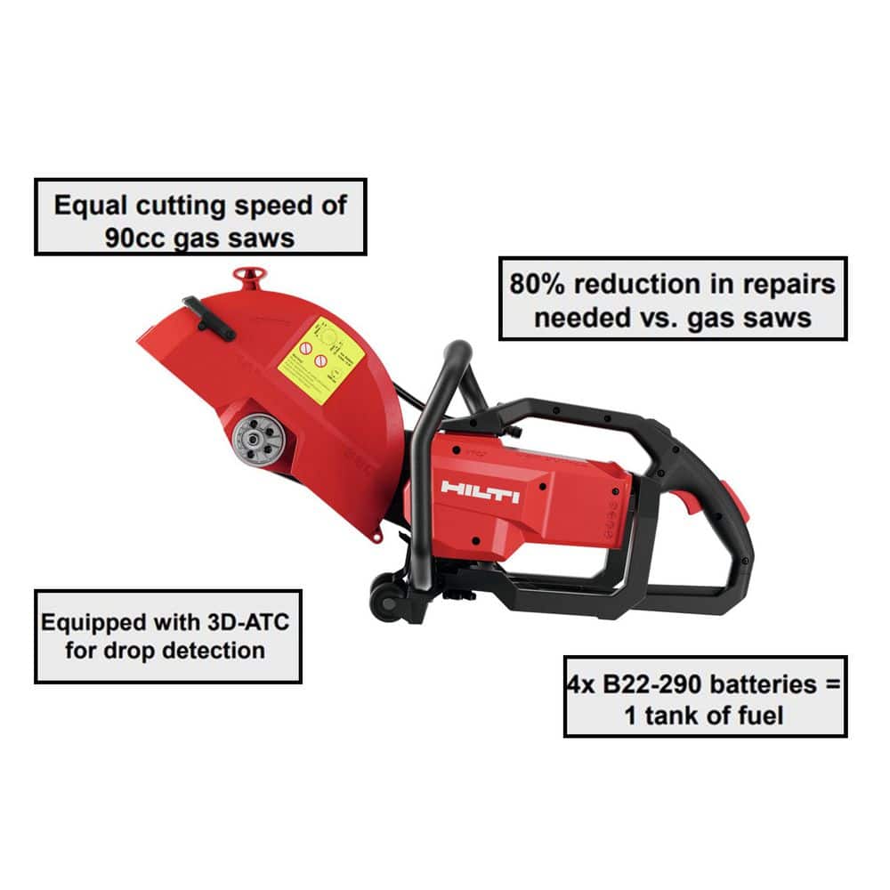 Hilti DSH 900 31 in. x 17 in. x 9 in. 22V Cordless Brushless Lithium-Ion 14 in. Concrete Cut-Off Saw with ATC (Tool Only) (2)