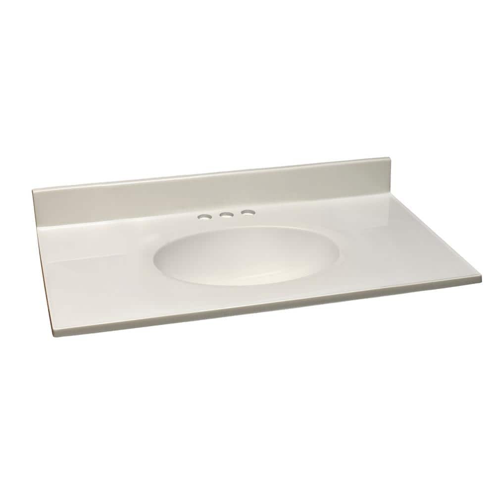 Design House 37 in. W x 19 in. D Cultured Marble Vanity Top in Ivory Swirl (1)