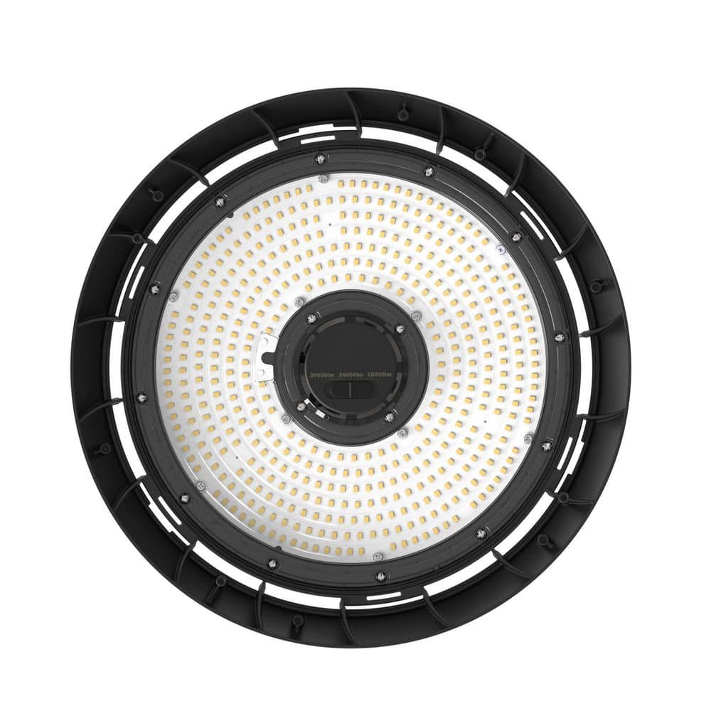 Commercial Electric 1-Pack 14 in. Black Integrated LED Dimmable High Bay Light at 30000 Lumens, 5000K Daylight (3)