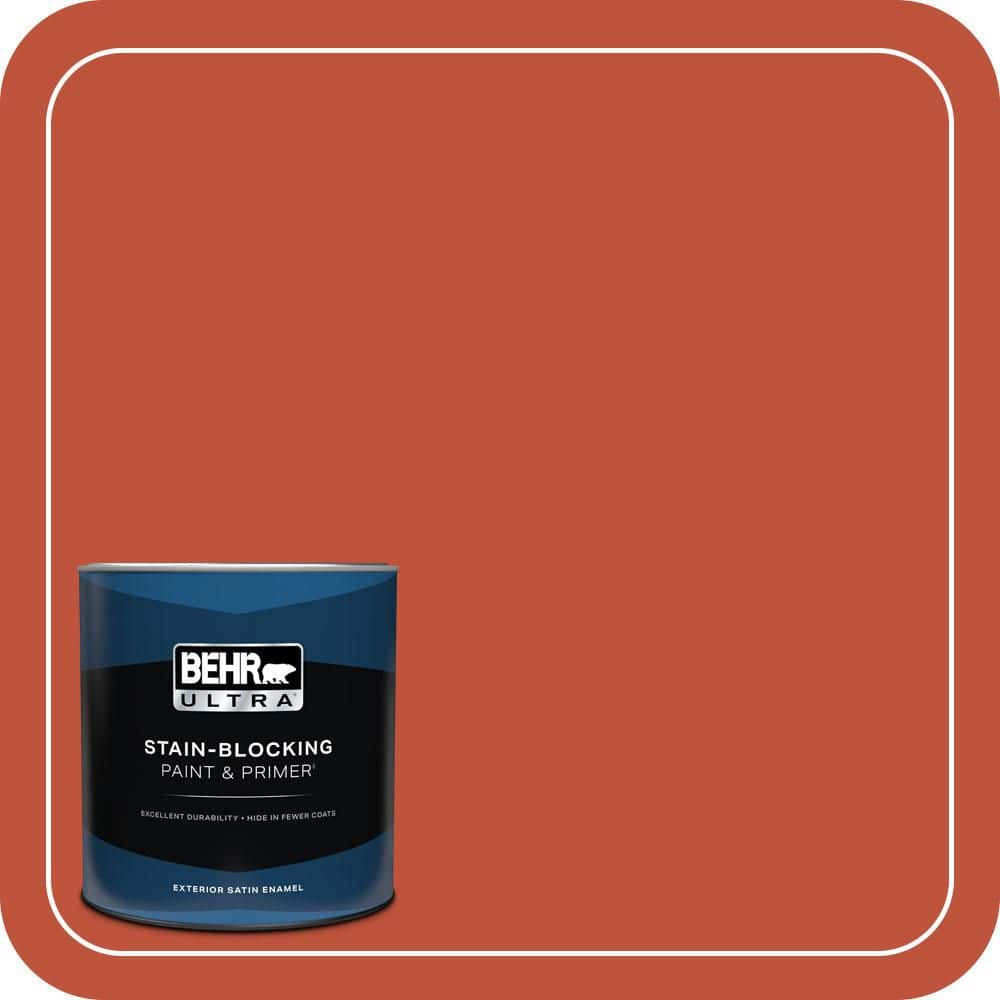 BEHR ULTRA 1 qt. #S-G-200 Glowing Firelight Satin Enamel Exterior Paint & Primer