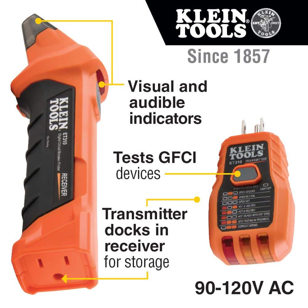 Klein Tools Digital Circuit Breaker Finder with GFCI Outlet Tester (2)