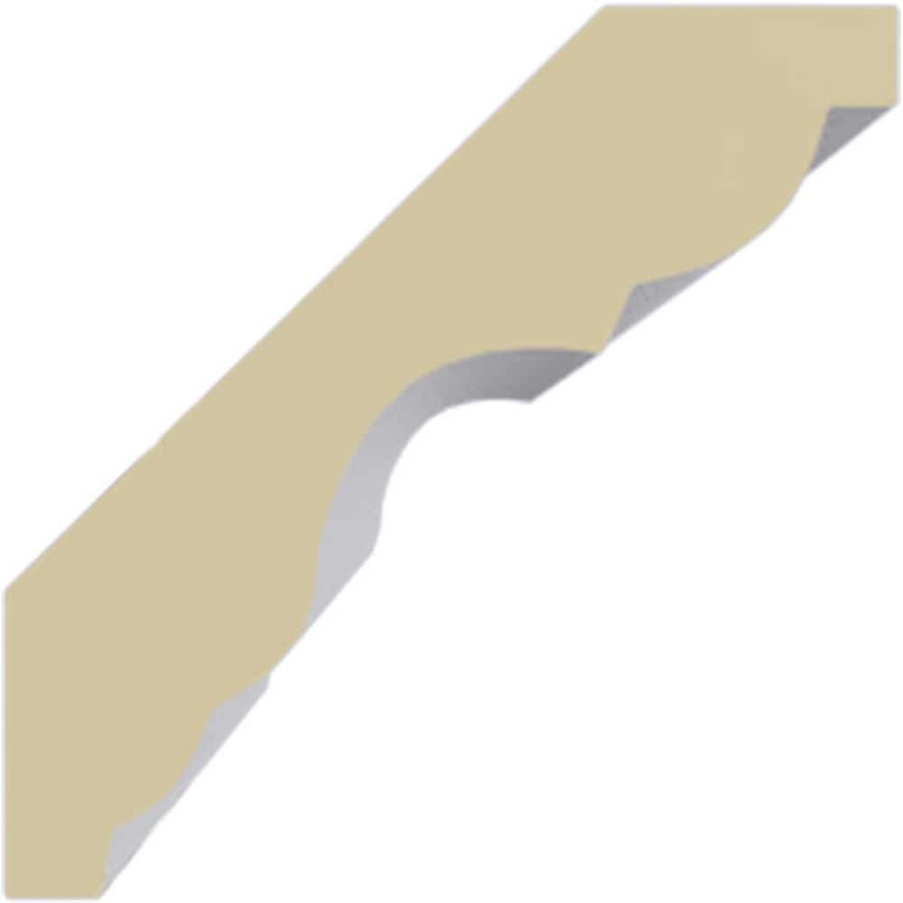 Ekena Millwork 3 in. x 3 in. x 94-1/2 in. Polyurethane Palmetto Smooth Crown Moulding (3)