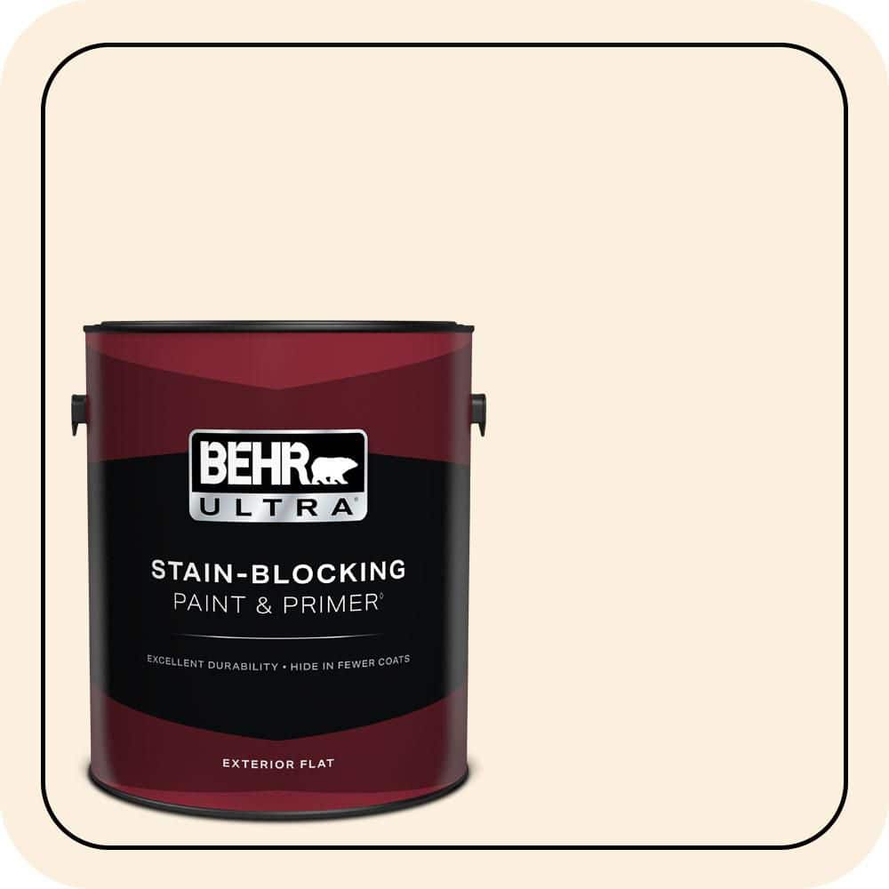 BEHR ULTRA 1 gal. #PWN-40 Elegant Ivory Flat Exterior Paint & Primer