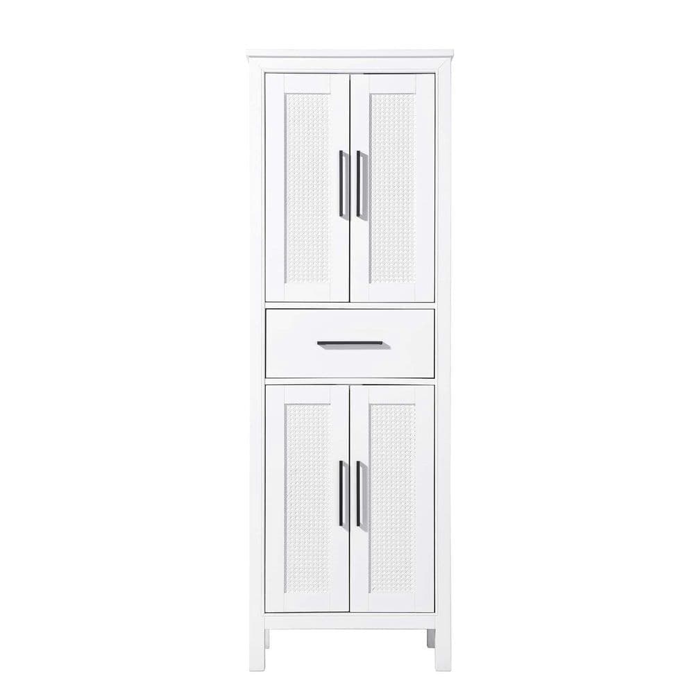 TIMELESS HOME 24 in. W x 18 in. D x 72 in. H White Freestanding Linen Cabinet (1)