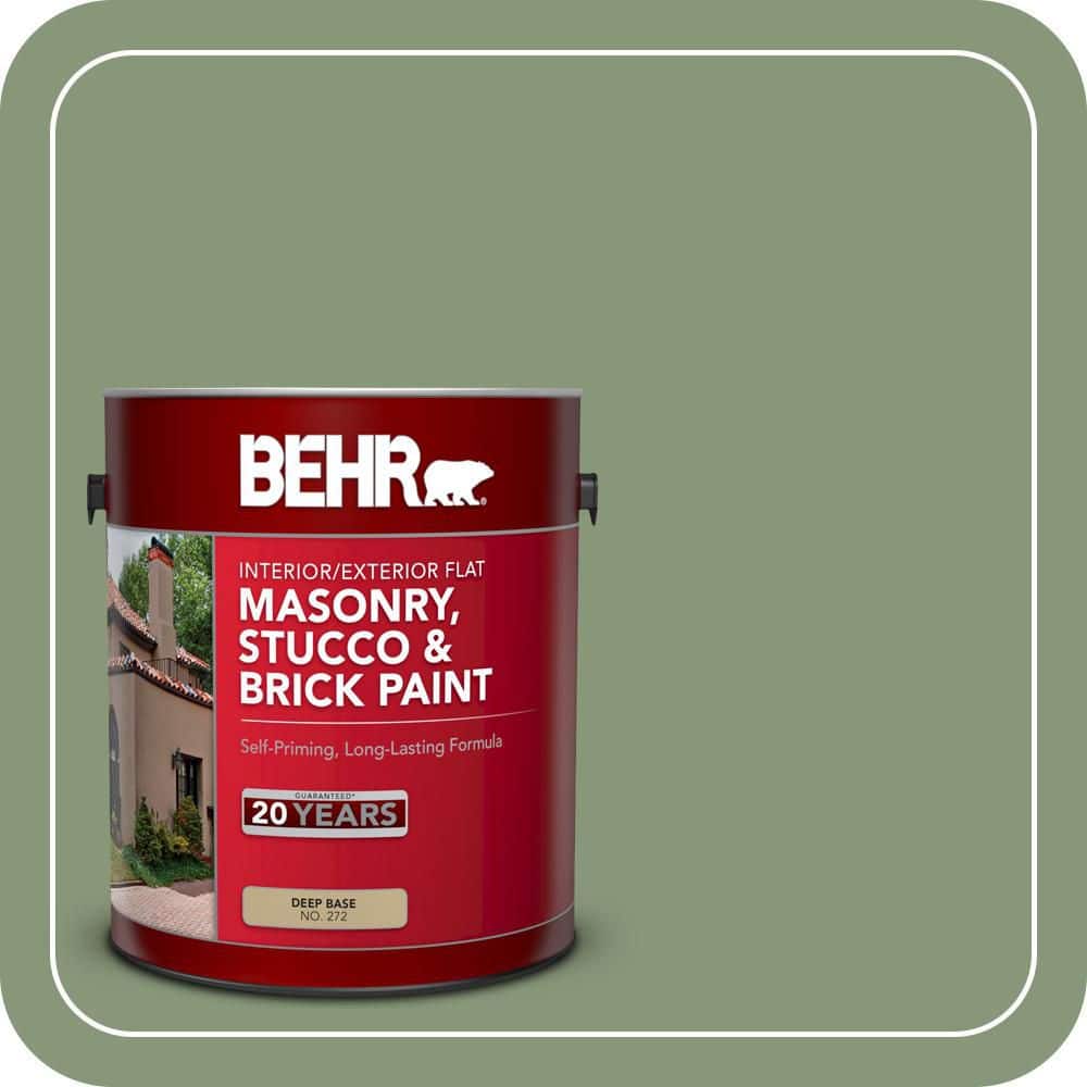 BEHR 1 gal. #S390-5 Laurel Tree Flat Masonry, Stucco and Brick Interior/Exterior Paint