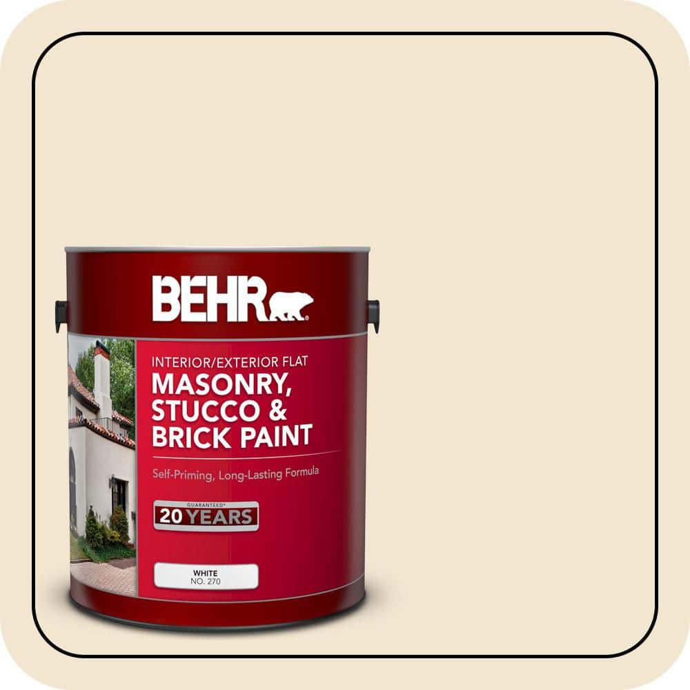 BEHR 1 gal. #HDC-NT-11A Warm Marshmallow Flat Masonry, Stucco and Brick Interior/Exterior Paint (1)