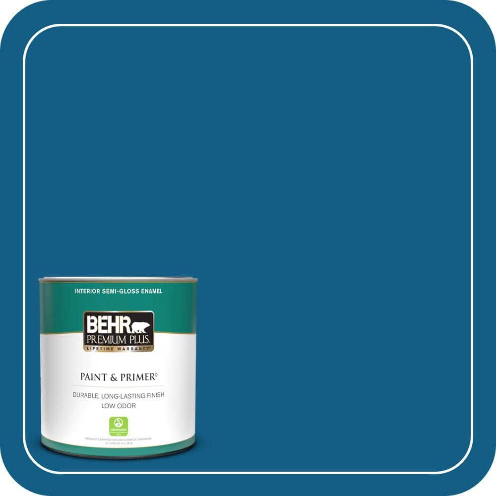 BEHR PREMIUM PLUS #S-H-550 Sapphire Sparkle Flat Interior/ & Primer Color Sample (1)