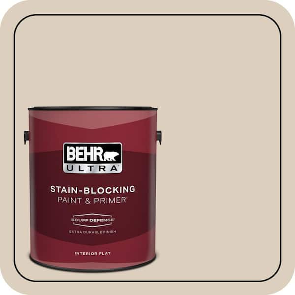 BEHR ULTRA 1 gal. #OR-W07 Spanish Sand Extra Durable Flat Interior Paint & Primer (2)