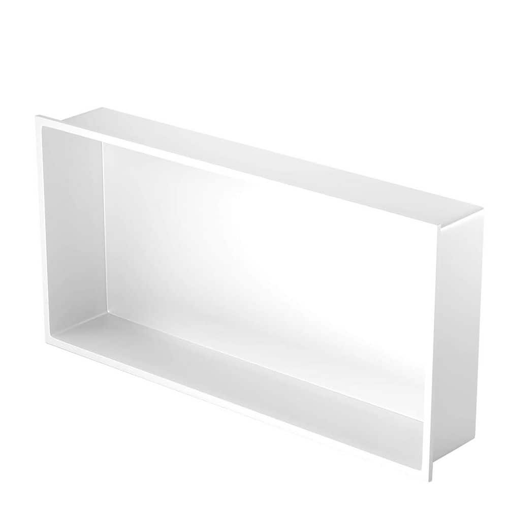 HOMEMYSTIQUE 24 in. W x 24 in. H x 4 in. D Stainless Steel Shower Niche in White (1)