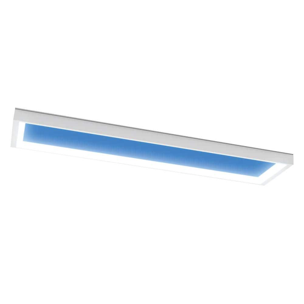Feit Electric 1 ft. x 4 ft. Vista Artificial Skylight White Integrated LED Ceiling Flush Mount Light MultiMode Color Change 5CCT (2)