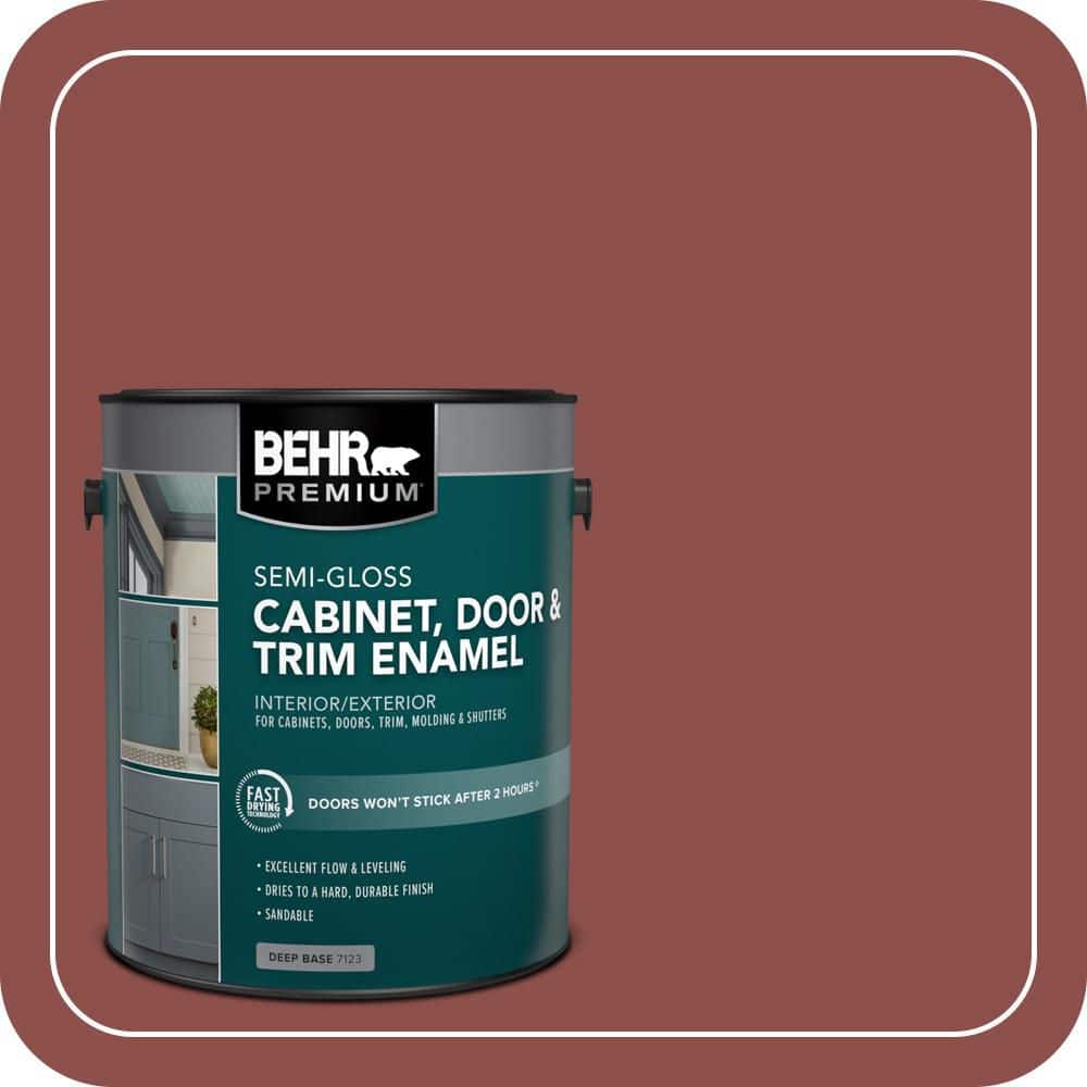 BEHR PREMIUM 1 gal. #S140-6 Moroccan Ruby Semi-Gloss Enamel Interior/Exterior Cabinet, Door & Trim Paint