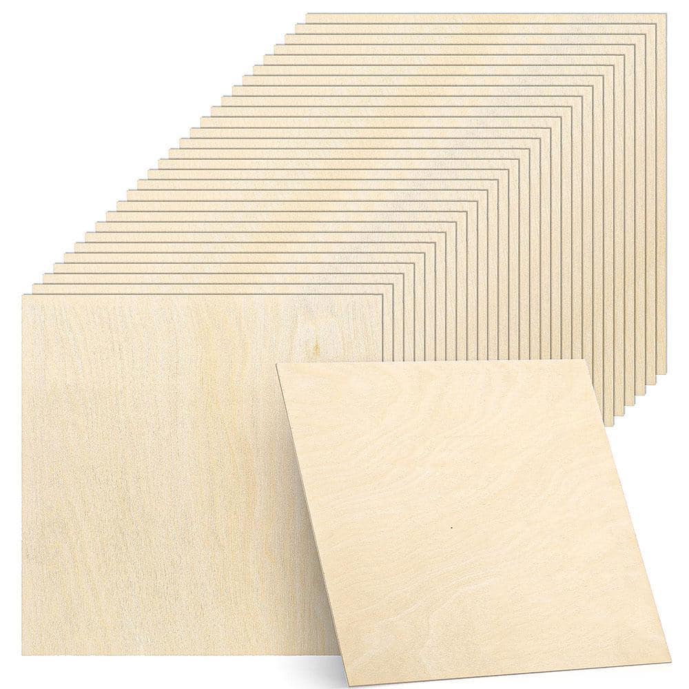 Angel Sar A-Grade Baltic Birch Wood Sheets for 1/8 in. x 1 ft. x 1 ft. DIY Handmake Laser Cutting Crafts (20-Pack)