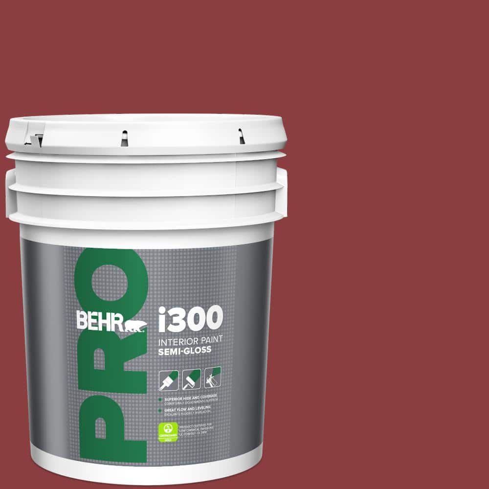 BEHR PRO 5 gal. #HDC-WR14-11 Cranberry Tart Semi-Gloss Interior Paint