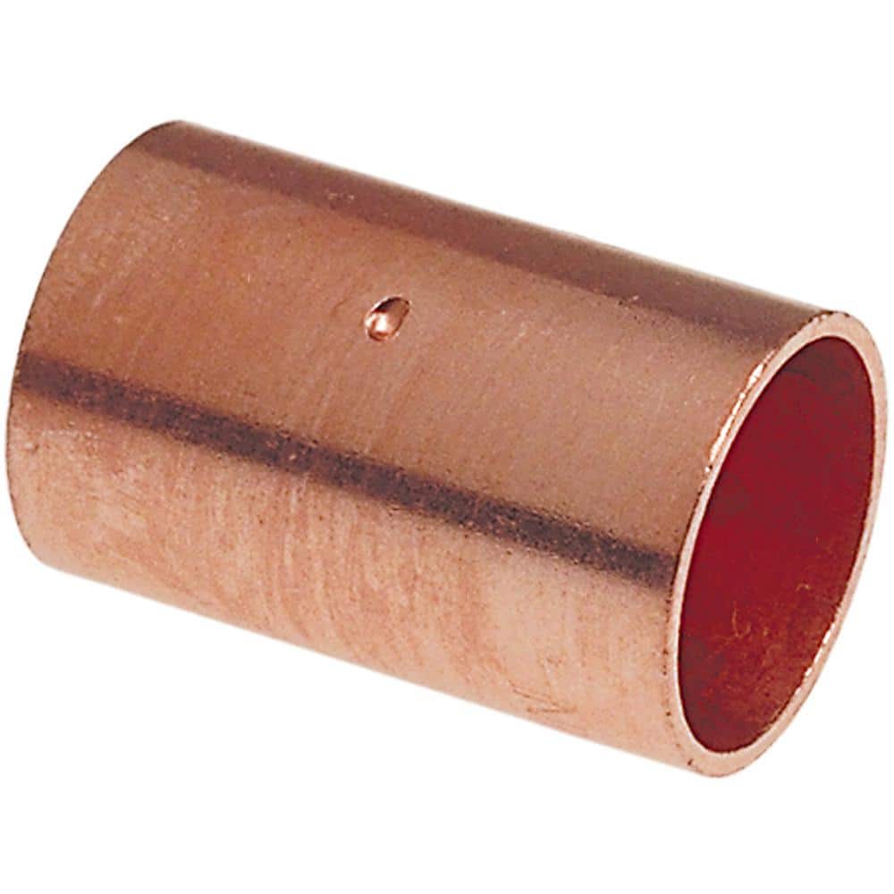 Everbilt 600 1/2 in. x 1/2 in. Wrot Copper Cup x Cup Coupling with Stop Fitting Pro Pack (50-Pack) (3)