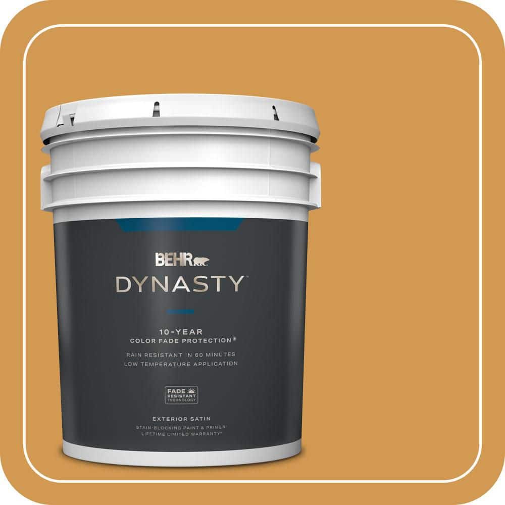 BEHR DYNASTY 5 gal. #PPU6-02 Saffron Strands Satin Enamel Exterior Stain-Blocking Paint & Primer