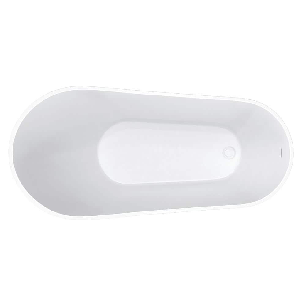 MAAX Soca 59 in. x 28 in. Acrylic Non-Whirlpool Freestanding Slipper End Drain Bathtub in White (3)