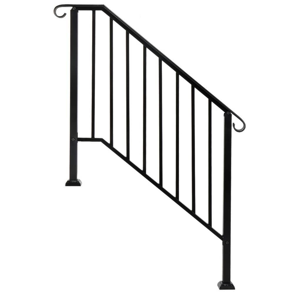Karl home Transitional Handrail Stair Railing Fits 3-Step Rail Kit (3)
