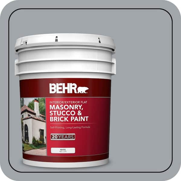 BEHR 5 gal. #PPU26-19 Chance of Rain Flat Masonry, Stucco and Brick Interior/Exterior Paint (2)