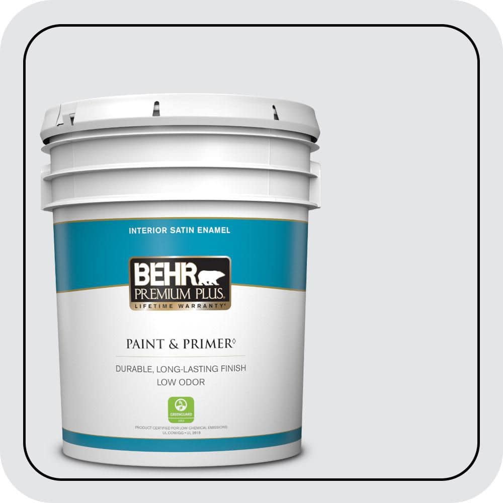 BEHR PREMIUM PLUS 5 gal. #MQ3-31 Dutch White Satin Enamel Low Odor Interior Paint & Primer