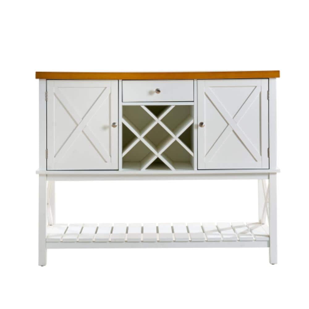 Unbranded 47.3 in. W x 17.9 in. D x 37.6 in. H Bathroom White Linen Cabinet