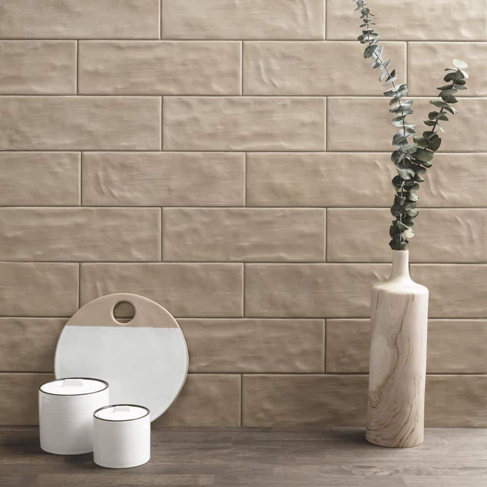 MSI Sierra Umber Brown 4 in. X 12 in. Brick Joint Porcelain Mosaic Floor and Wall Tile (0.3 sq. ft./Each) (4)