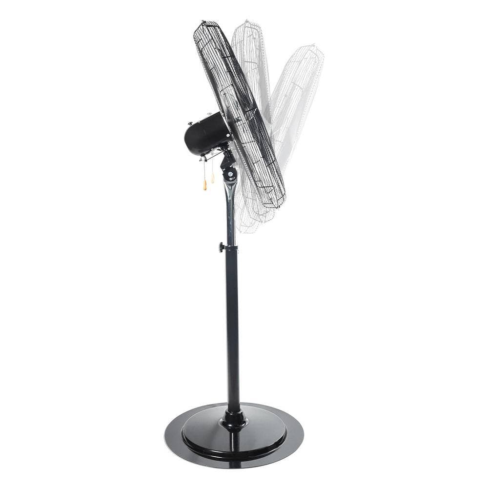 Maxx Air 30 in. 3-Speed Adjustable-Height Oscillating Pedestal Fan in Black with Heavy Duty Tilting Fan Head (2)