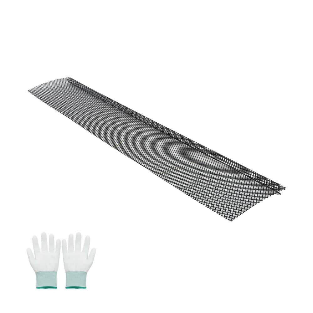 VEVOR Gutter Guard, 6 in. Powder-Coated Steel Gutter Screen, Heavy-Duty 75 ft. Length, Leaf Guard for Debris, 25 Pack, Black (2)