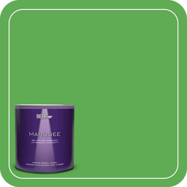 BEHR PREMIUM PLUS #440B-6 Barnyard Grass Enamel Interior/ & Primer Color Sample (4)