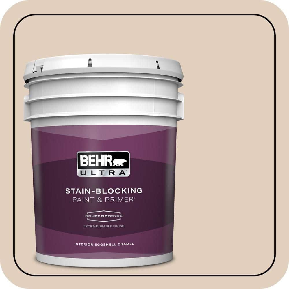 BEHR ULTRA 5 gal. #N240-2 Adobe Sand Extra Durable Eggshell Enamel Interior Paint & Primer