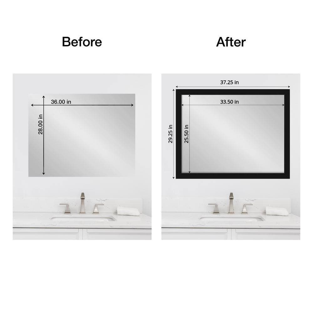Amanti Art Mirror Makeover Avon Black 29.25 in. W x 37.25 in. H Bathroom Mirror Frame Border Kit-Fits a 28 x 36 Mirror (2)