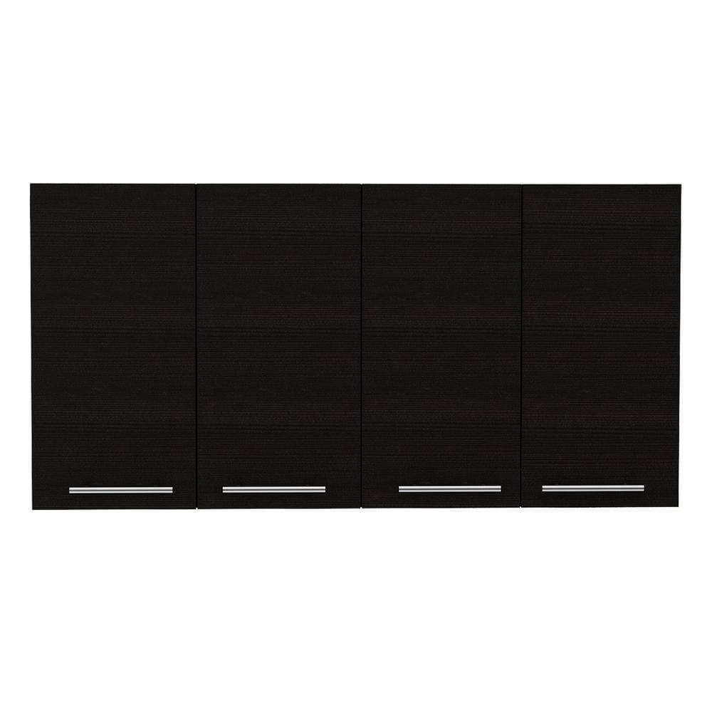 COWLOWN 47.2 in. W x 13.1 in. D x 23.6 in. H Bathroom Storage Wall Cabinet in Black with 4 Doors, 2 Cabinets, 2 Shelves (1)