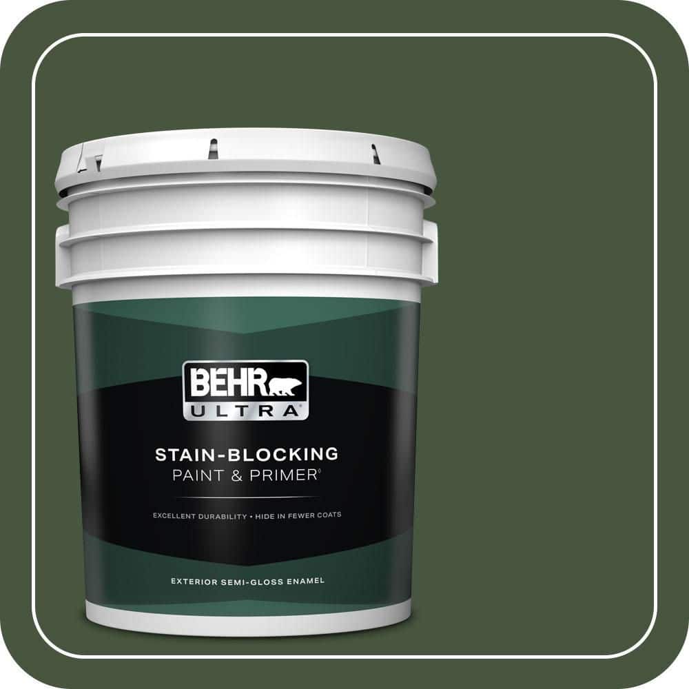 BEHR ULTRA 5 gal. #MQ6-49 Chard Semi-Gloss Enamel Exterior Paint & Primer