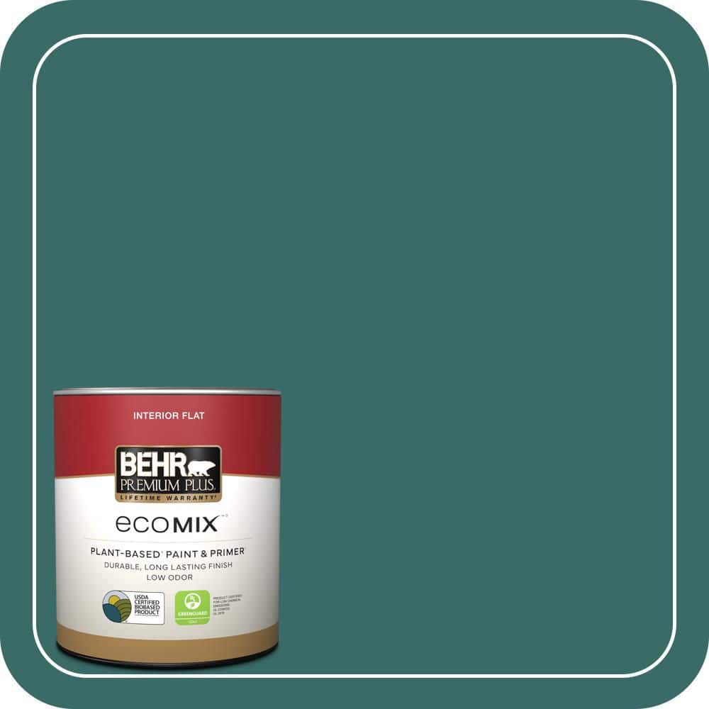 BEHR PREMIUM PLUS 1 qt. #M450-7 Beta Fish Flat EcoMix Plant-Based Interior Paint & Primer