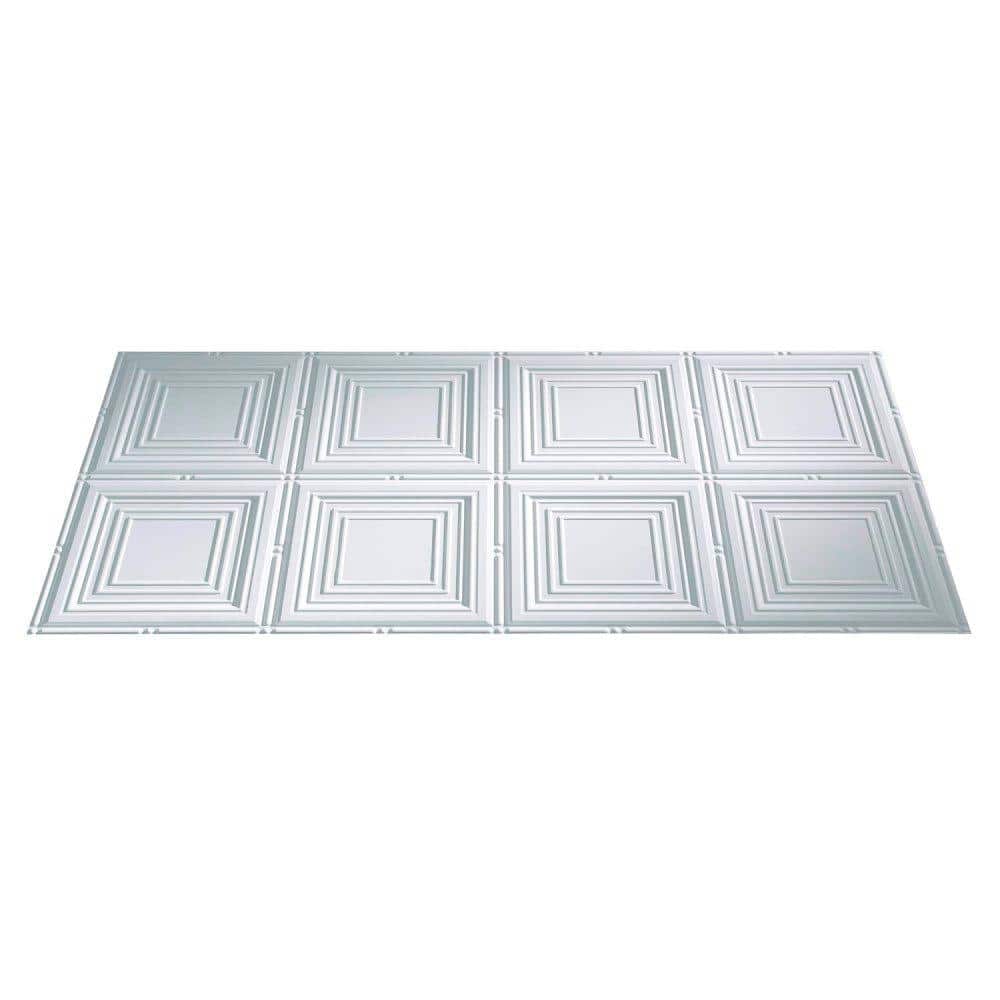 Fasade Portrait 2 ft. x 4 ft. Glue Up Vinyl Ceiling Tile in Matte White (40 sq. ft.) (3)
