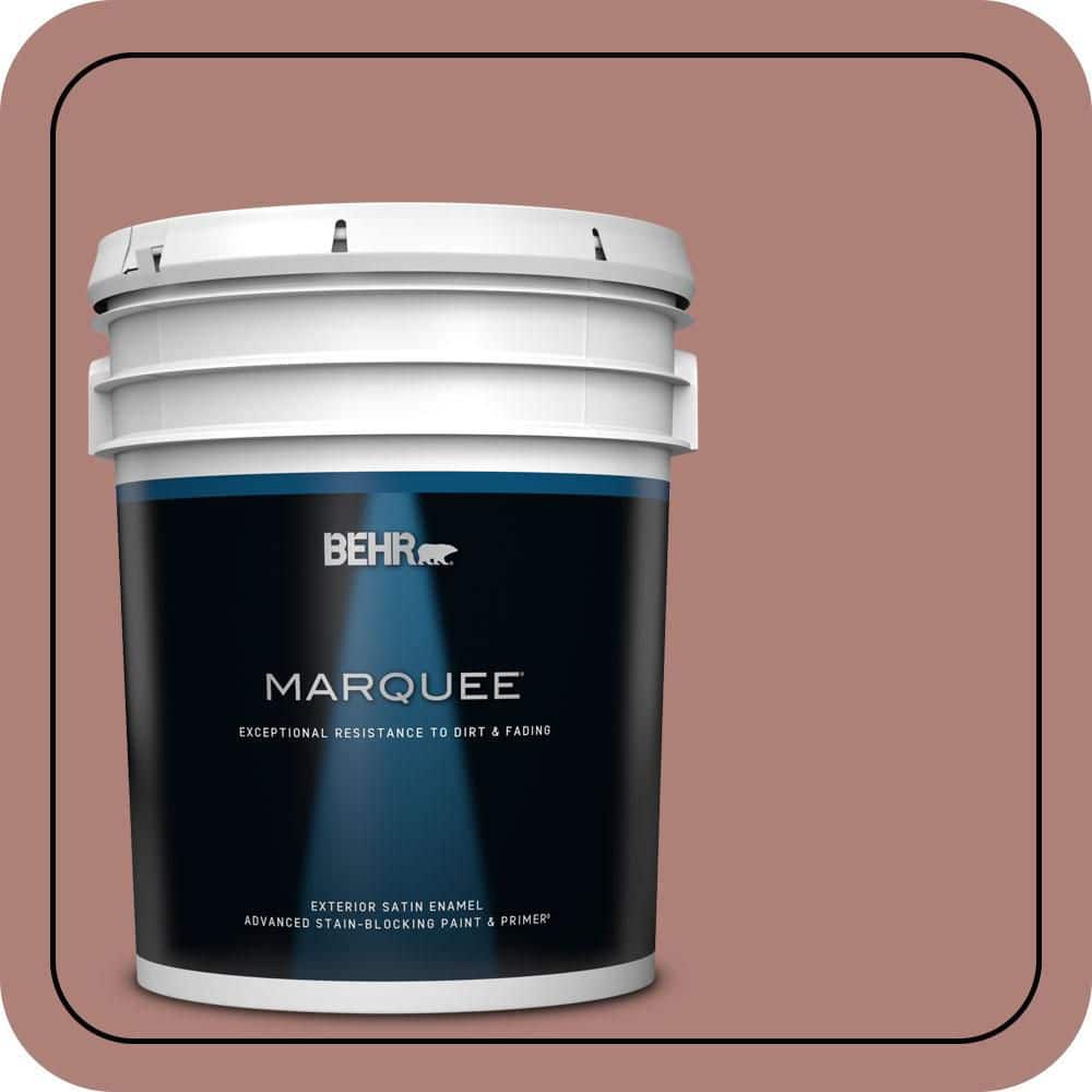 BEHR MARQUEE 5 gal. #S170-5 Smoke Bush Rose Satin Enamel Exterior Paint & Primer