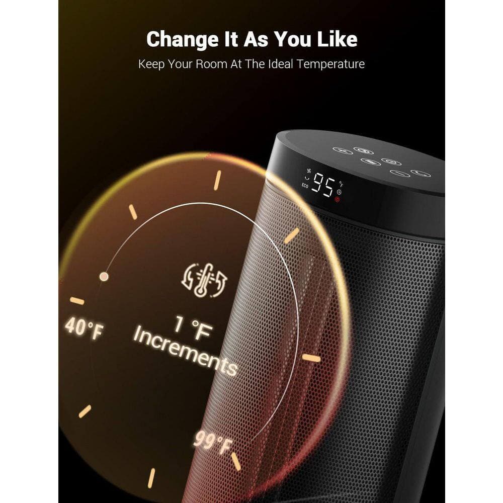 Unbranded 1500W 6 in. Indoor Electric Compact Convection/Radiant Ceramic Space Heater with 5 Modes and 24 Hour Timer (2)