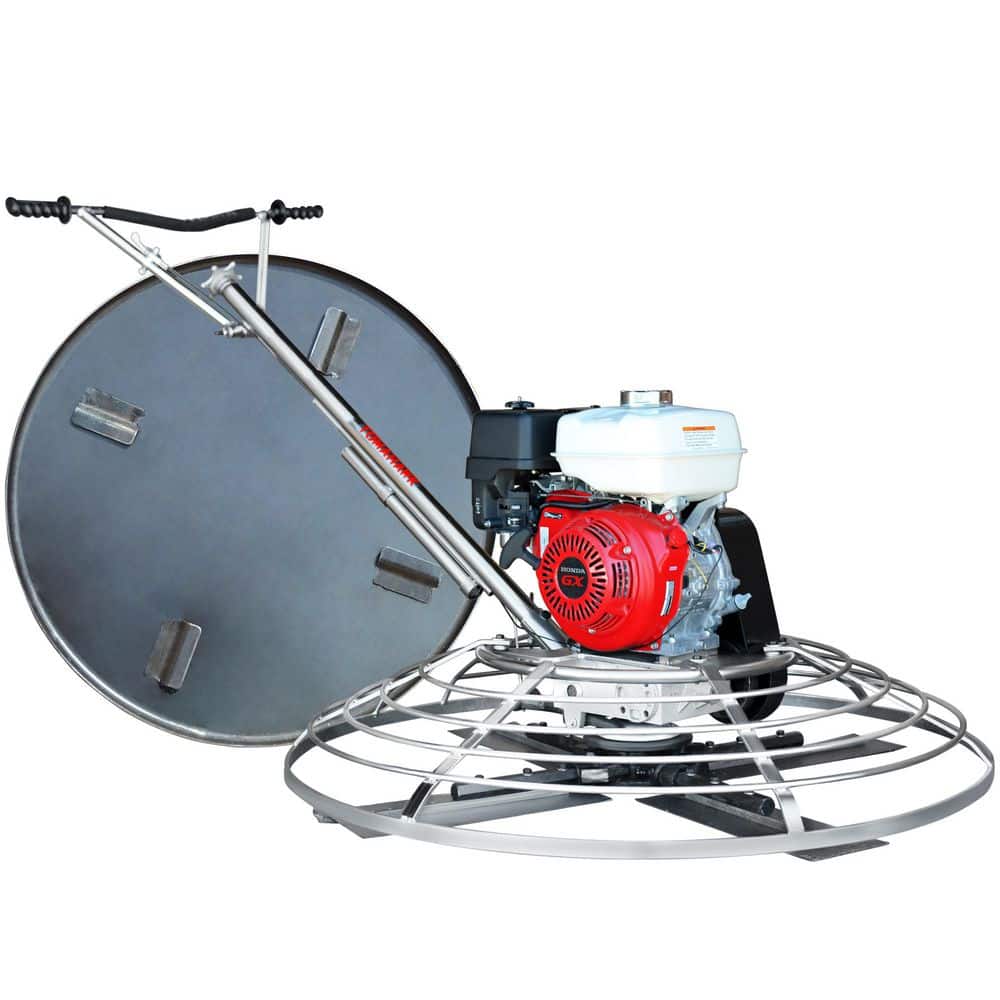 Tomahawk Power TOMAHAWK 46 in. Concrete Finishing Power Trowel 8.5 HP Honda Engine Combo Blades Float Pan Rubber Handle