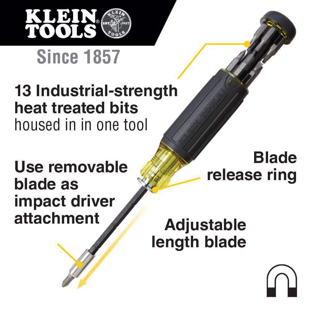 Klein Tools 14-in-1 Multi-Bit Adjustable Length Screwdriver (2)