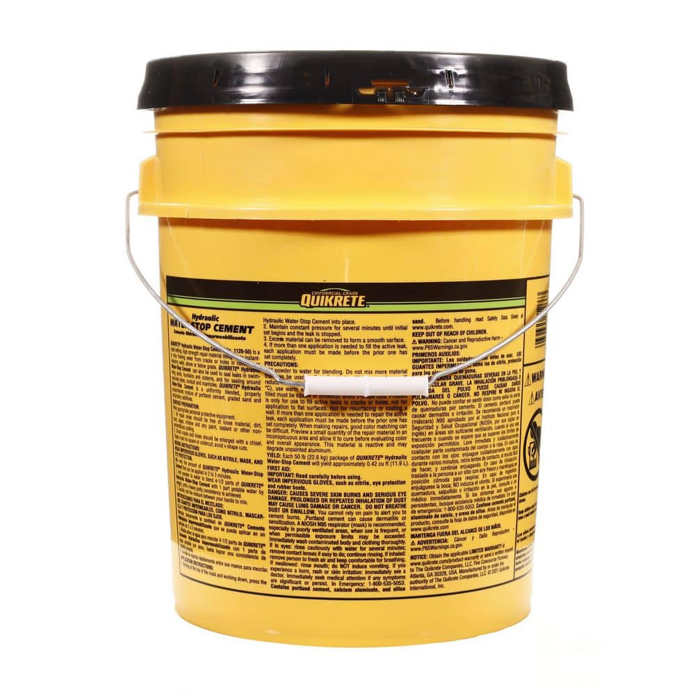 Quikrete 50 lb. 5 Gal. Hydraulic Water-Stop Cement Concrete Mix (2)